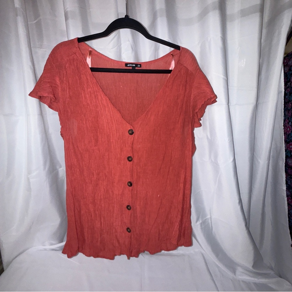 Elegant Rust Button-Down Shirt #180